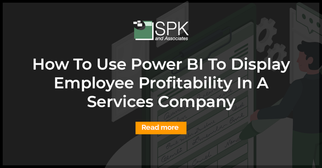 How To Use Power BI To Display Employee Profitability In A Services Company