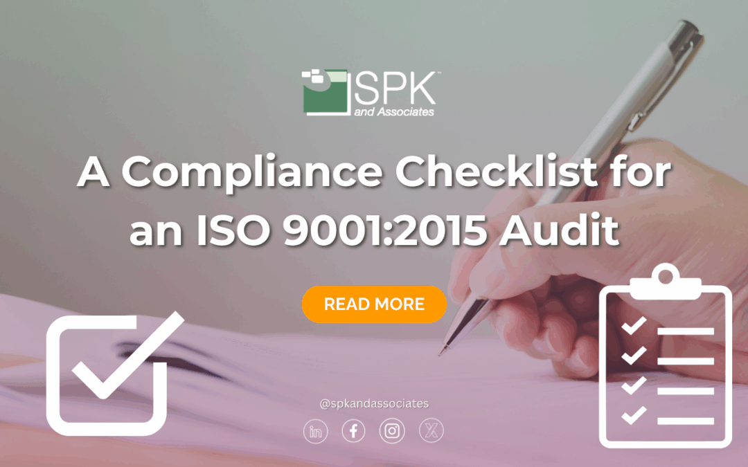 A Compliance Checklist for an ISO 9001:2015 Audit