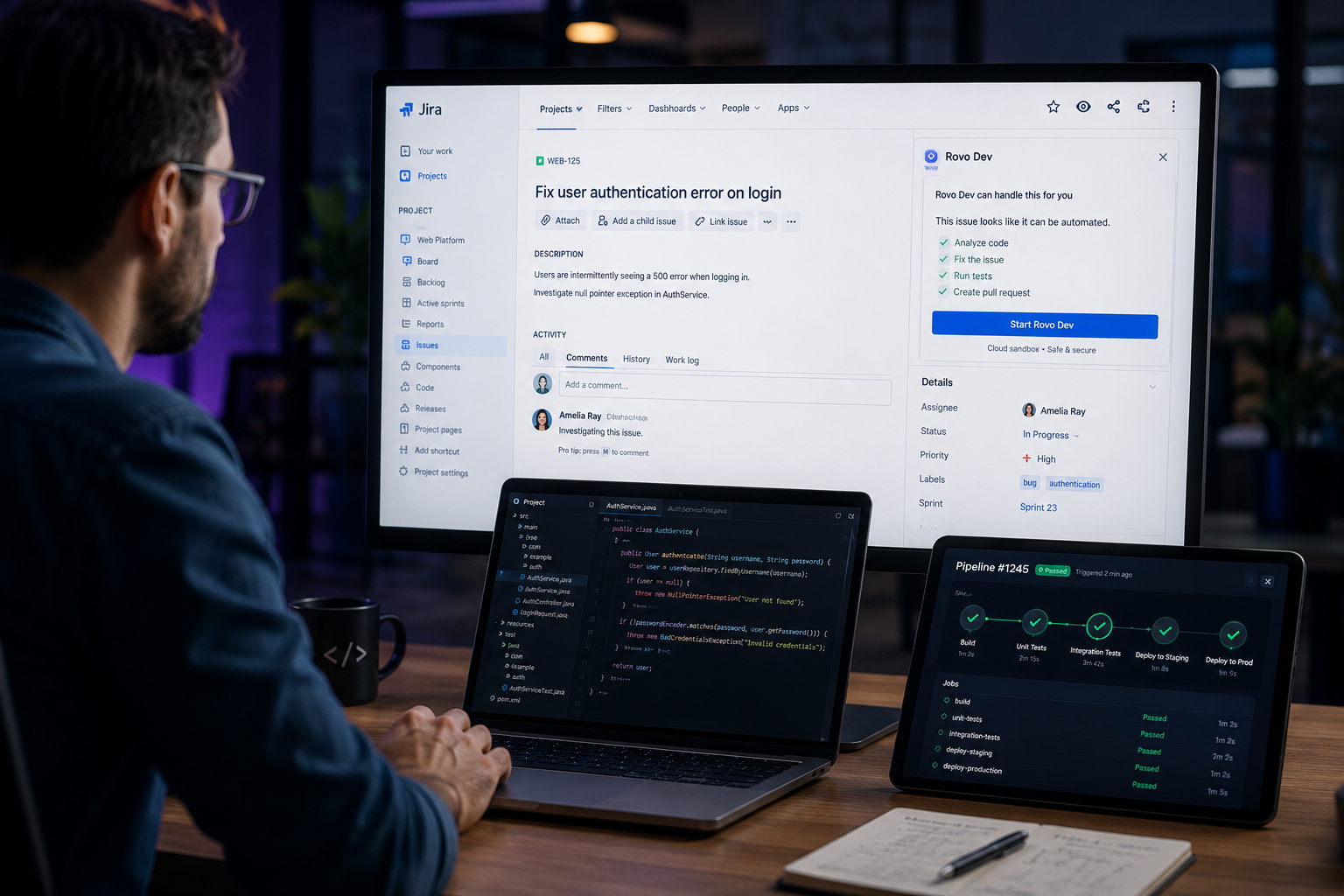 engineer on jira working